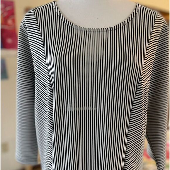 NWT STRIPED VARIOUS WAYS FLATTERING ON EVERYONE DRESS PAST KNEES 1X FITS LIKE LG - Picture 4 of 13